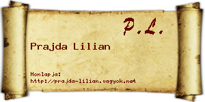 Prajda Lilian névjegykártya
